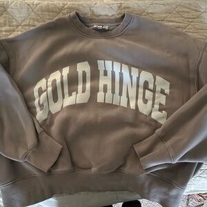 Gold Hinge Crewneck wide arm Sweatshirt in grey